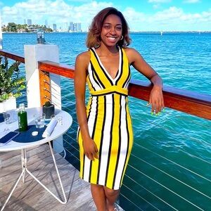 Striped Yellow and Black Dress